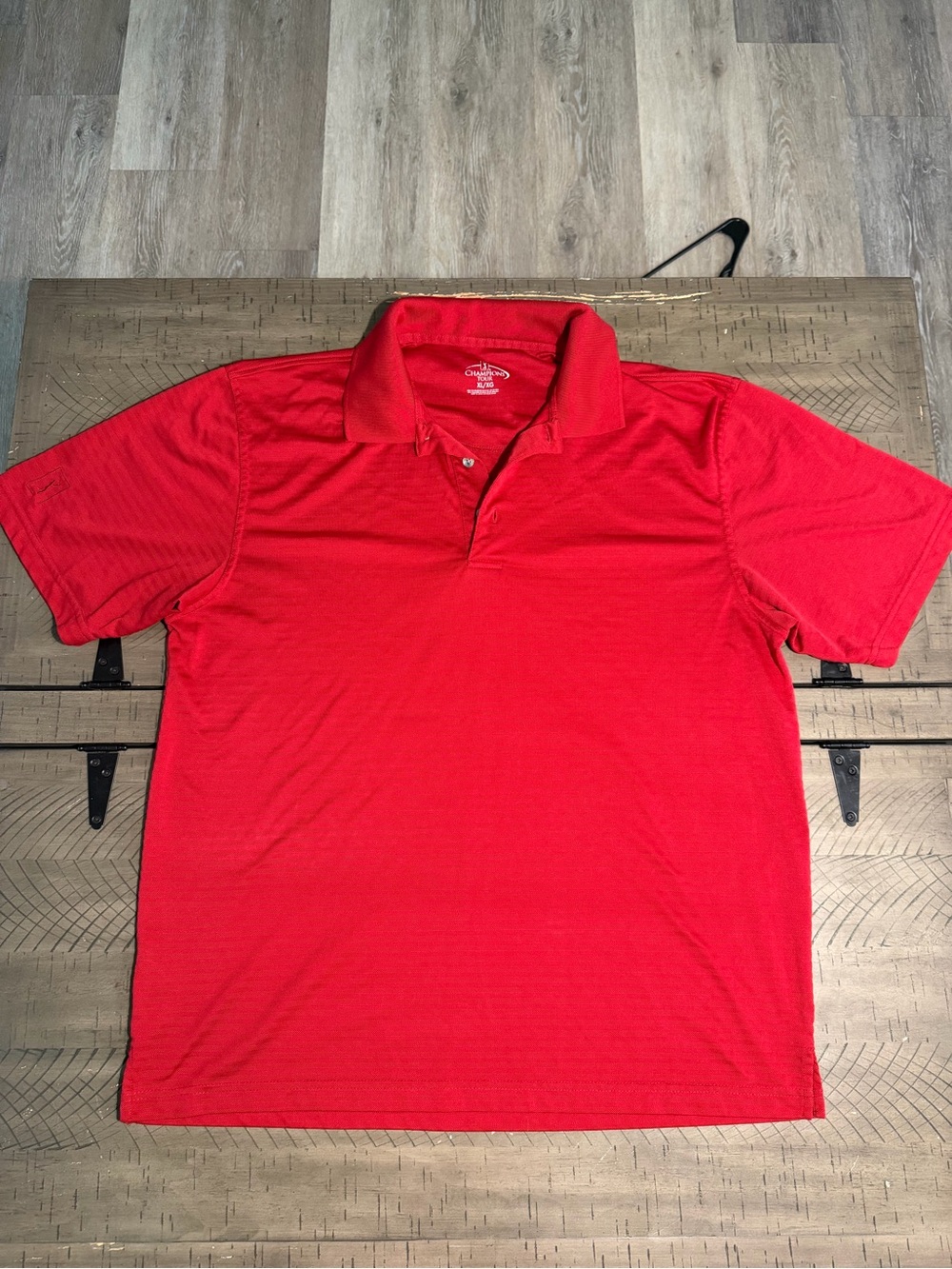 Champion Bright Red Short Sleeve Polo Shirt